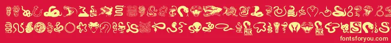 SnakeMix Font – Yellow Fonts on Red Background
