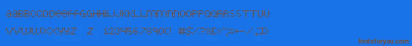 LittleDotties-Schriftart – Braune Schriften auf blauem Hintergrund