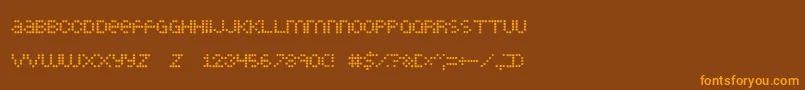 LittleDotties Font – Orange Fonts on Brown Background