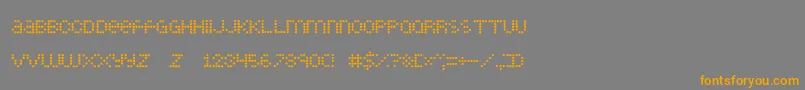 LittleDotties-Schriftart – Orangefarbene Schriften auf grauem Hintergrund