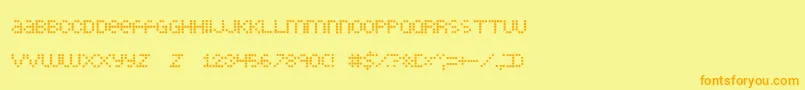 LittleDotties Font – Orange Fonts on Yellow Background
