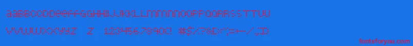 LittleDotties Font – Red Fonts on Blue Background