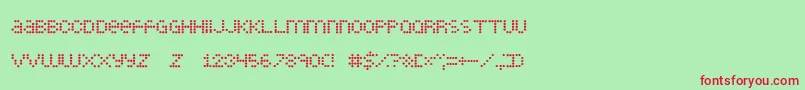 LittleDotties Font – Red Fonts on Green Background