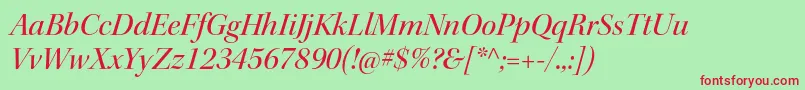 KeplerstdMediumitdisp Font – Red Fonts on Green Background