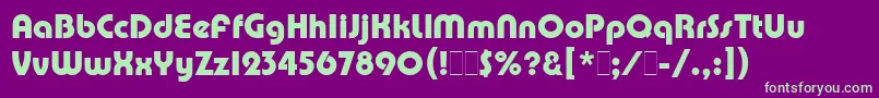 PumpDemiBoldLetPlain.1.0 Font – Green Fonts on Purple Background