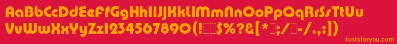 PumpDemiBoldLetPlain.1.0 Font – Orange Fonts on Red Background