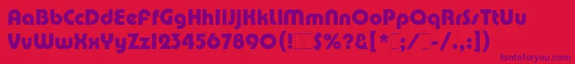 フォントPumpDemiBoldLetPlain.1.0 – 赤い背景に紫のフォント