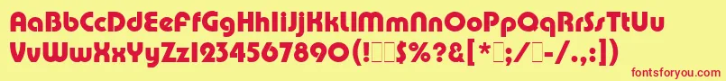 PumpDemiBoldLetPlain.1.0 Font – Red Fonts on Yellow Background