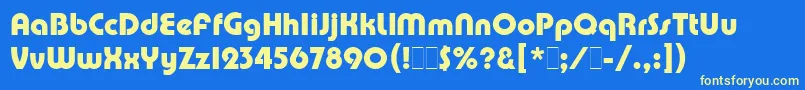 PumpDemiBoldLetPlain.1.0 Font – Yellow Fonts on Blue Background