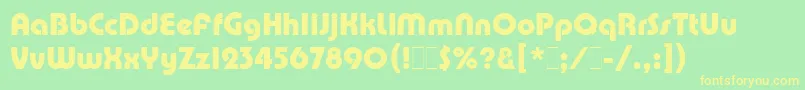 PumpDemiBoldLetPlain.1.0-fontti – keltaiset fontit vihreällä taustalla