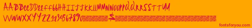 Brightheadline Font – Red Fonts on Orange Background