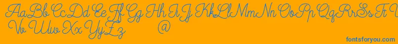 Mooglonk Font – Blue Fonts on Orange Background