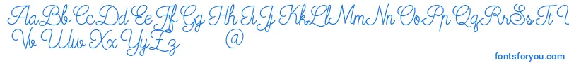 Mooglonk-Schriftart – Blaue Schriften auf weißem Hintergrund