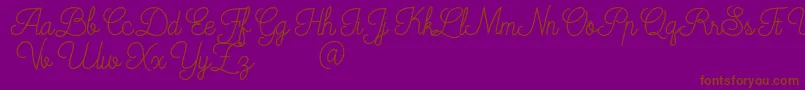 Mooglonk-Schriftart – Braune Schriften auf violettem Hintergrund