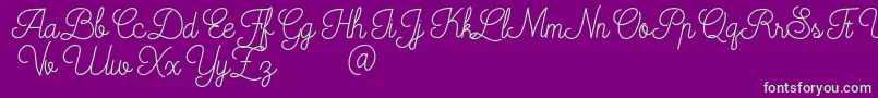 Mooglonk-Schriftart – Grüne Schriften auf violettem Hintergrund