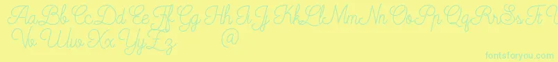 フォントMooglonk – 黄色い背景に緑の文字