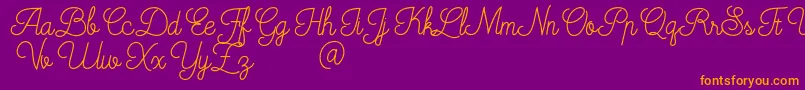 Mooglonk-fontti – oranssit fontit violetilla taustalla