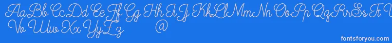 フォントMooglonk – ピンクの文字、青い背景