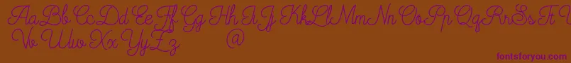 Mooglonk-Schriftart – Violette Schriften auf braunem Hintergrund