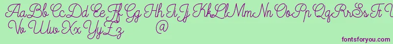 Czcionka Mooglonk – fioletowe czcionki na zielonym tle