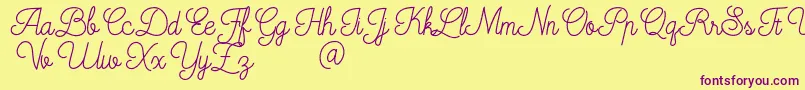 Mooglonk-Schriftart – Violette Schriften auf gelbem Hintergrund