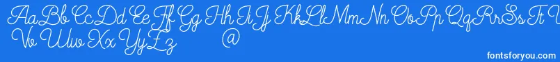 Czcionka Mooglonk – białe czcionki na niebieskim tle