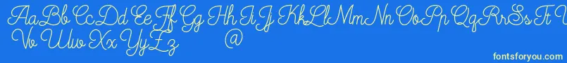 Mooglonk Font – Yellow Fonts on Blue Background