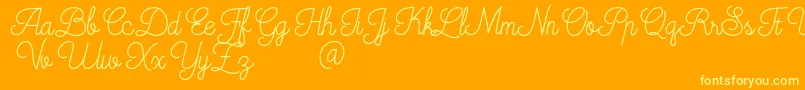フォントMooglonk – オレンジの背景に黄色の文字
