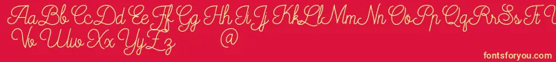Mooglonk-fontti – keltaiset fontit punaisella taustalla