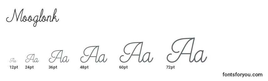 Mooglonk Font Sizes