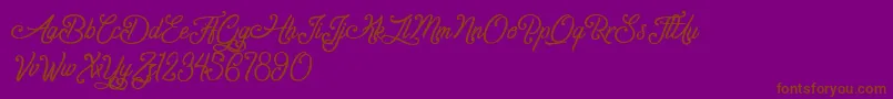 GentlemanInTheShadow-Schriftart – Braune Schriften auf violettem Hintergrund