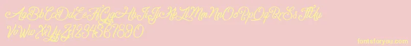 GentlemanInTheShadow Font – Yellow Fonts on Pink Background