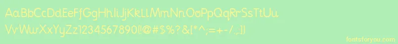 フォントNationpp – 黄色の文字が緑の背景にあります