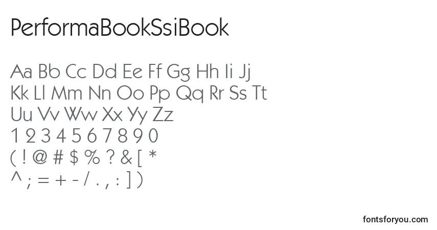A fonte PerformaBookSsiBook – alfabeto, números, caracteres especiais