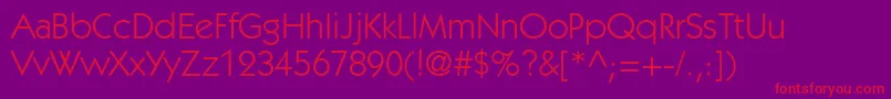 PerformaBookSsiBook Font – Red Fonts on Purple Background