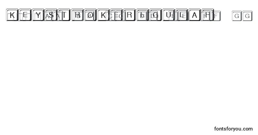 A fonte KeystrokeRegular – alfabeto, números, caracteres especiais