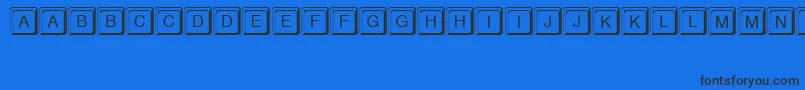 KeystrokeRegular-Schriftart – Schwarze Schriften auf blauem Hintergrund