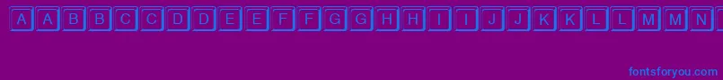 KeystrokeRegular Font – Blue Fonts on Purple Background