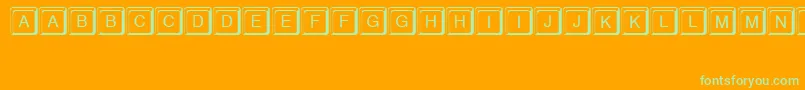 Шрифт KeystrokeRegular – зелёные шрифты на оранжевом фоне