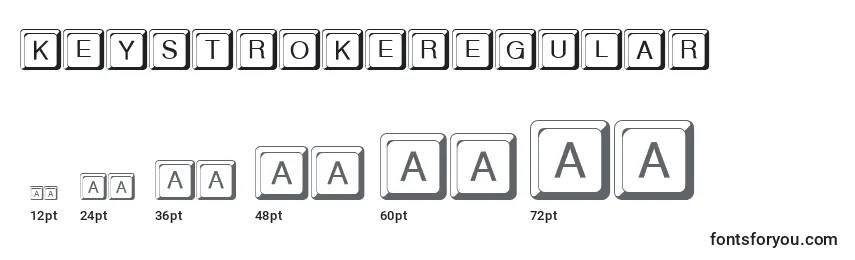 Размеры шрифта KeystrokeRegular