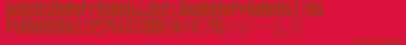 フォントKonspiracytheory – 赤い背景に茶色の文字