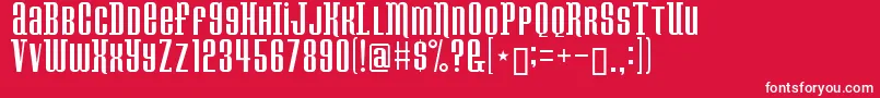 フォントKonspiracytheory – 赤い背景に白い文字