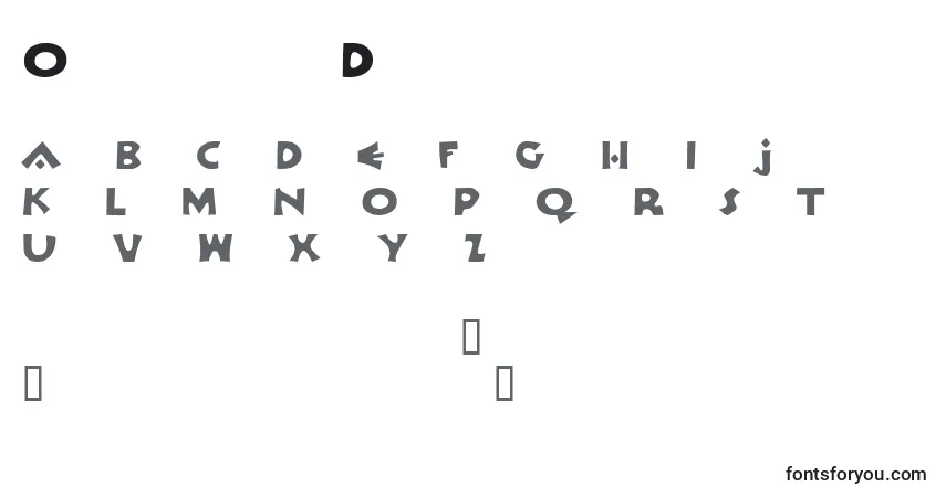 Czcionka OrlockDemo – alfabet, cyfry, specjalne znaki