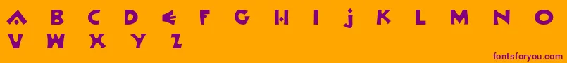 OrlockDemo-fontti – violetit fontit oranssilla taustalla