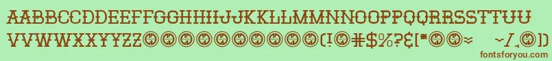 Elsanchorancho Font – Brown Fonts on Green Background