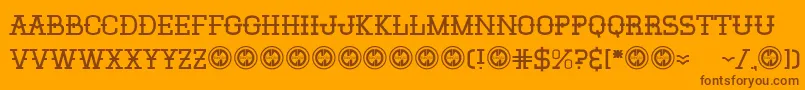 Elsanchorancho Font – Brown Fonts on Orange Background