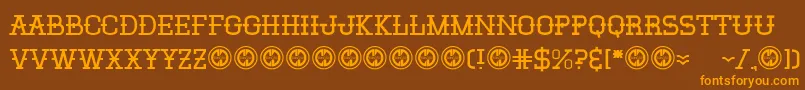 Elsanchorancho Font – Orange Fonts on Brown Background