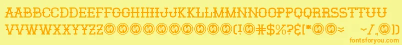 Elsanchorancho Font – Orange Fonts on Yellow Background