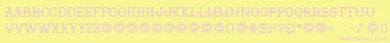 Elsanchorancho Font – Pink Fonts on Yellow Background