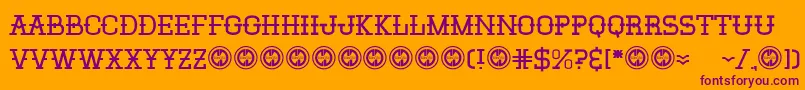 Elsanchorancho Font – Purple Fonts on Orange Background